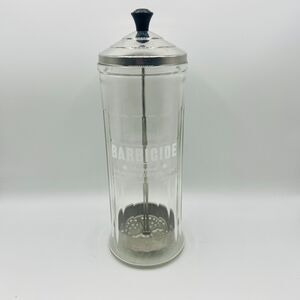 Vintage Barbicide Glass Disinfectant Barber Beauty Shop Jar 11"